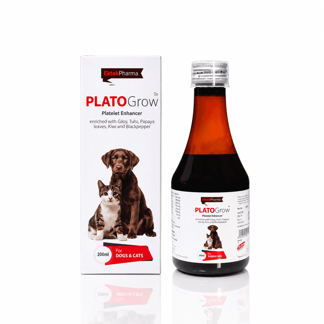 Ektek Pharma PlatoGrow Herbal Supplement for Dogs & Cats – 200ml view 2