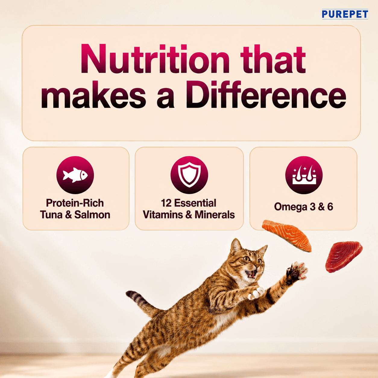 Purepet Tuna & Salmon Adult Dry Cat Food – 7kg view 6