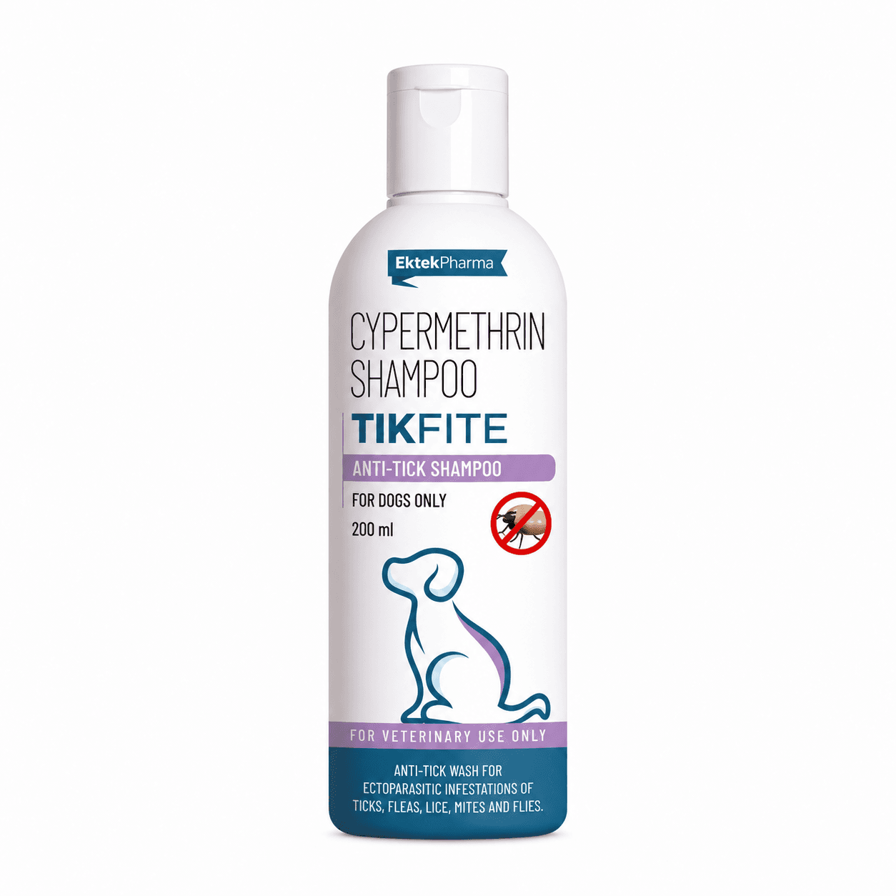 Ektek Pharma TikFite Cypermethrin 1% Anti-Tick Shampoo for Dogs – 200ml view 2