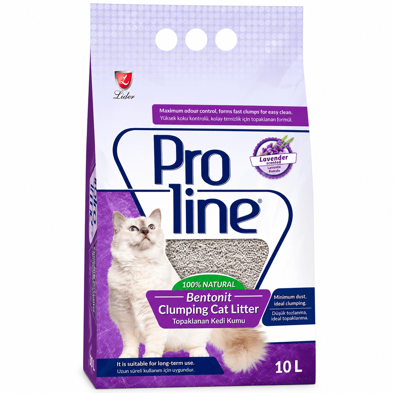Proline Lavender Scented Bentonite Clumping Cat Litter – 10 L