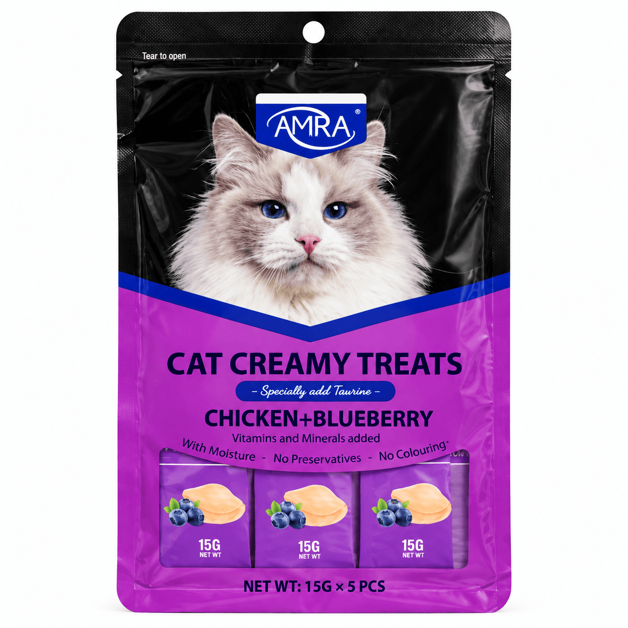 AMRA Chicken & Blueberry Cat Creamy Treats