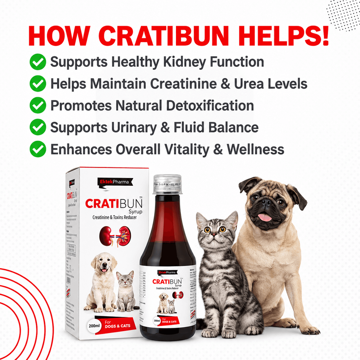 Ektek Pharma Cratibun Syrup for Dogs & Cats – 200ml view 3