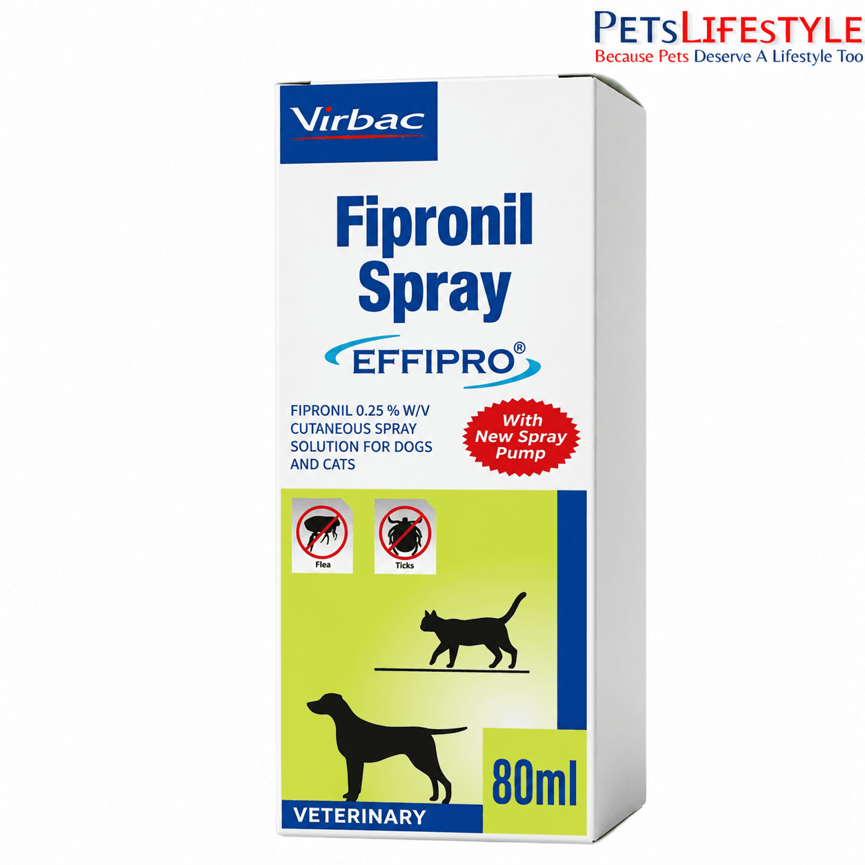 Virbac Effipro Fipronil 0.25% Flea & Tick Spray for Dogs & Cats – 80 ml view 2