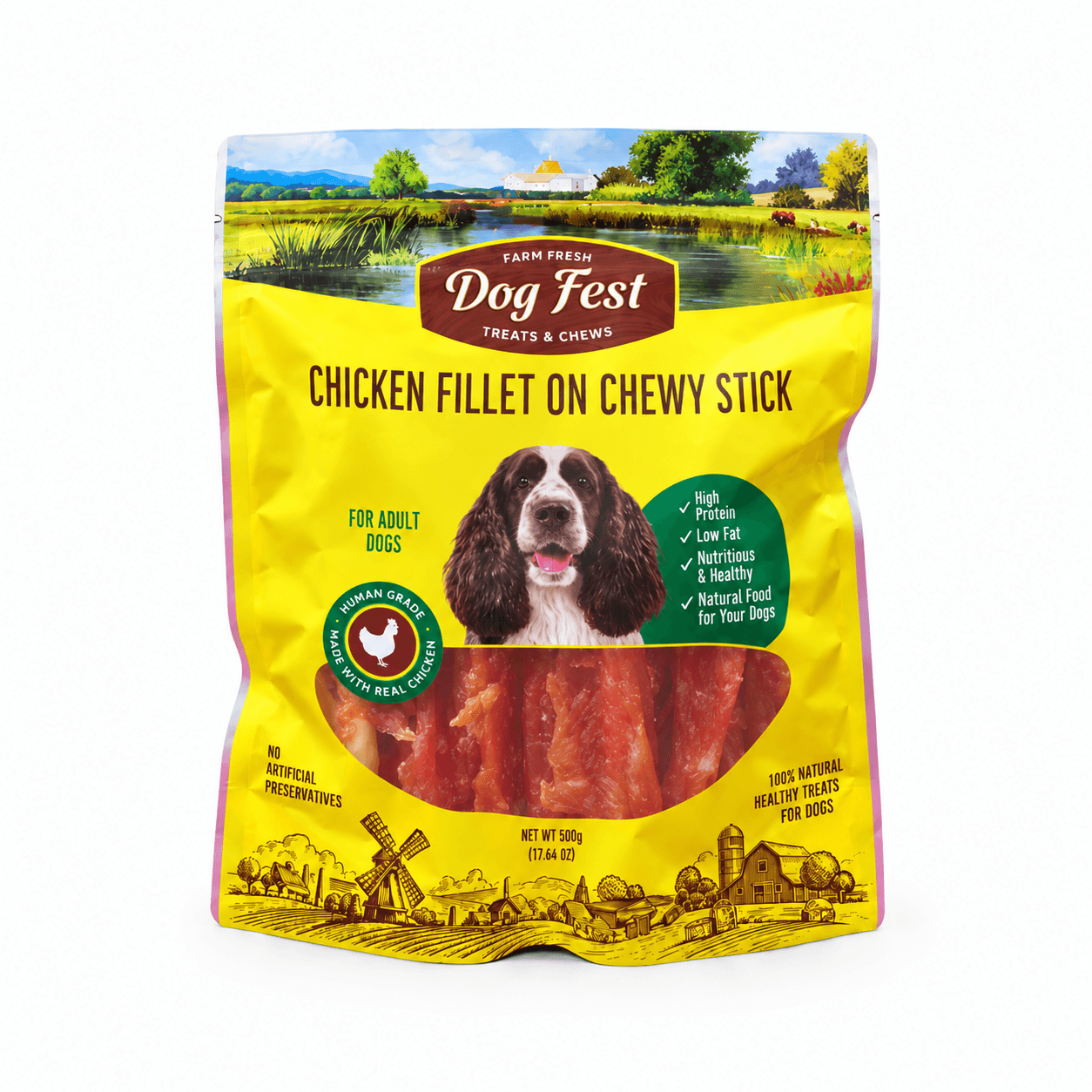 Dog Fest Chicken Fillet on Chewy Stick Adult Dog Treats – 500g