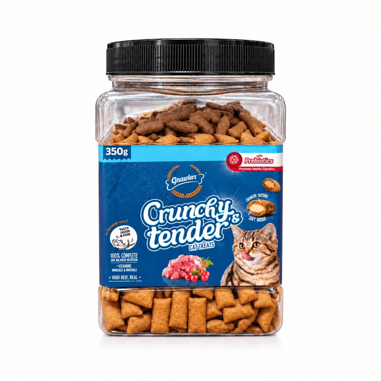 Gnawlers Crunchy & Tender Tasty Tuna Flavour Cat Treats 350g