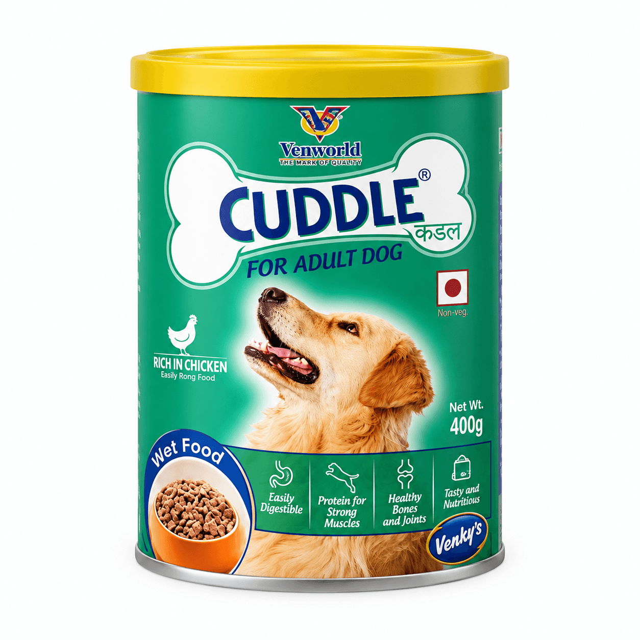 Venworld Cuddle Rich in Chicken Adult Dog Wet Food, 400g