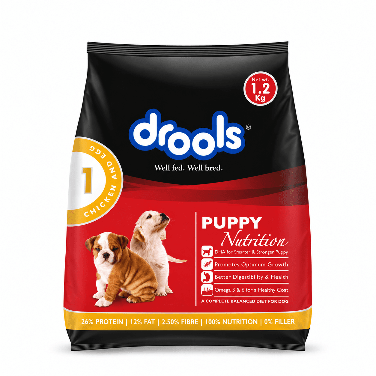 Drools Chicken and Egg Puppy Dry Dog Food, 1.2kg