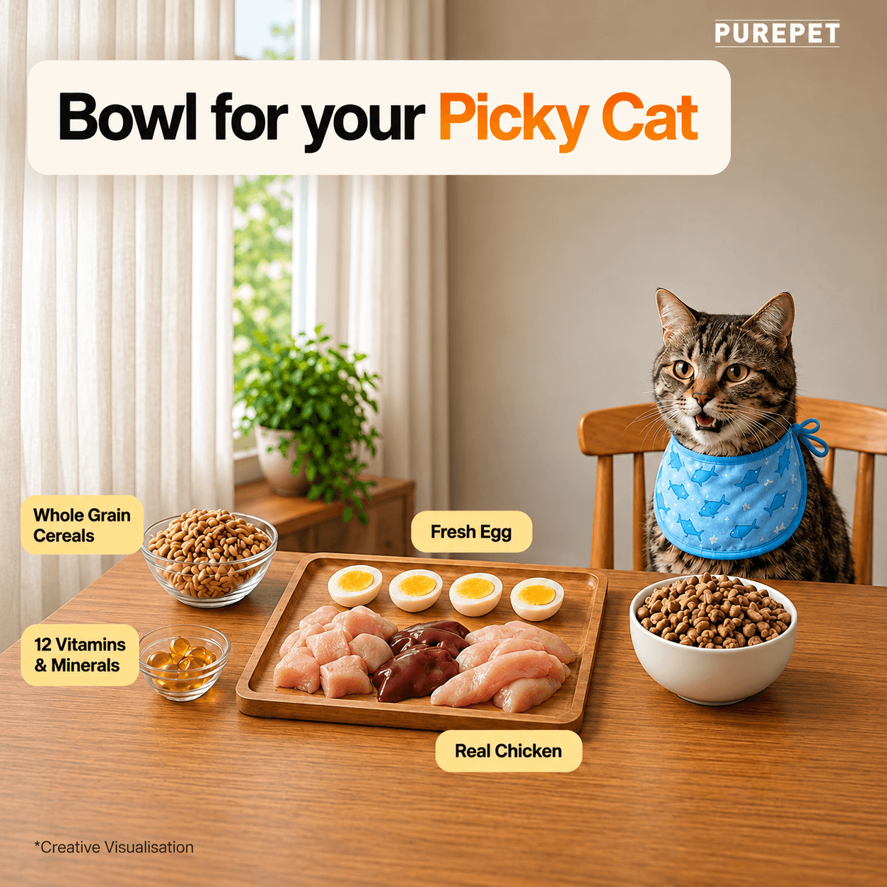 Purepet Real Chicken Adult Dry Cat Food – 7kg view 5