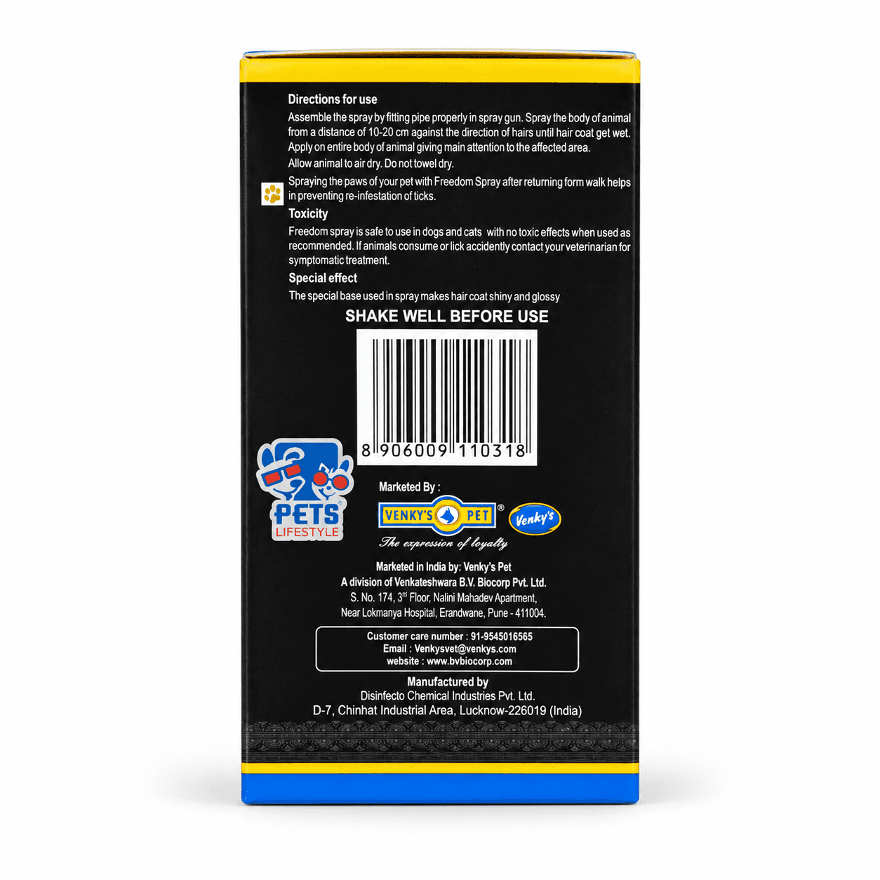 Venworld Freedom Fipronil 0.25% Tick & Flea Spray for Dogs & Cats 100 ml view 3