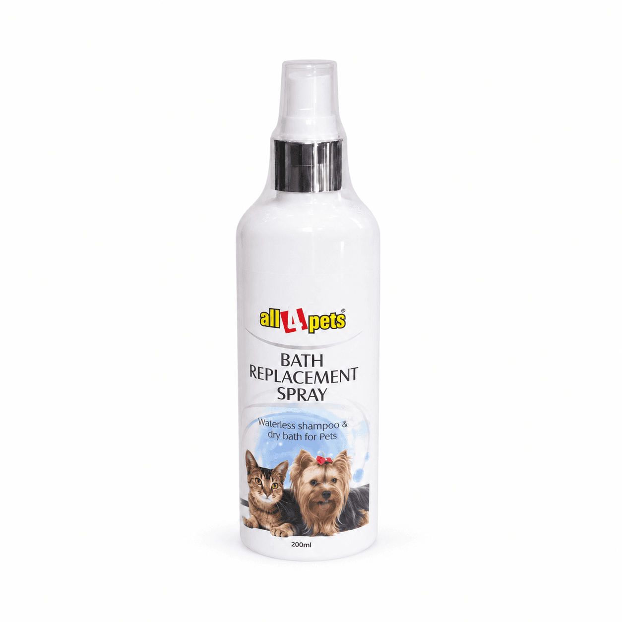 All4Pets Bath Replacement Waterless Shampoo Spray for Dogs & Cats – 200ml