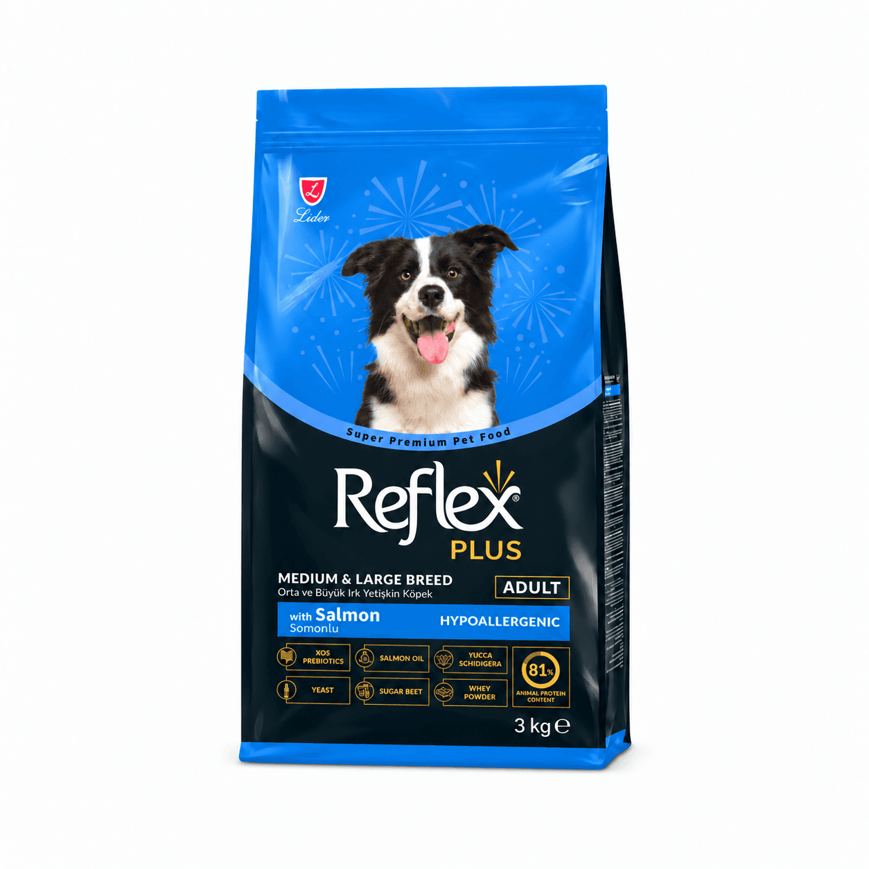 Reflex Plus Medium & Large Breed Adult Salmon Dry Dog Food