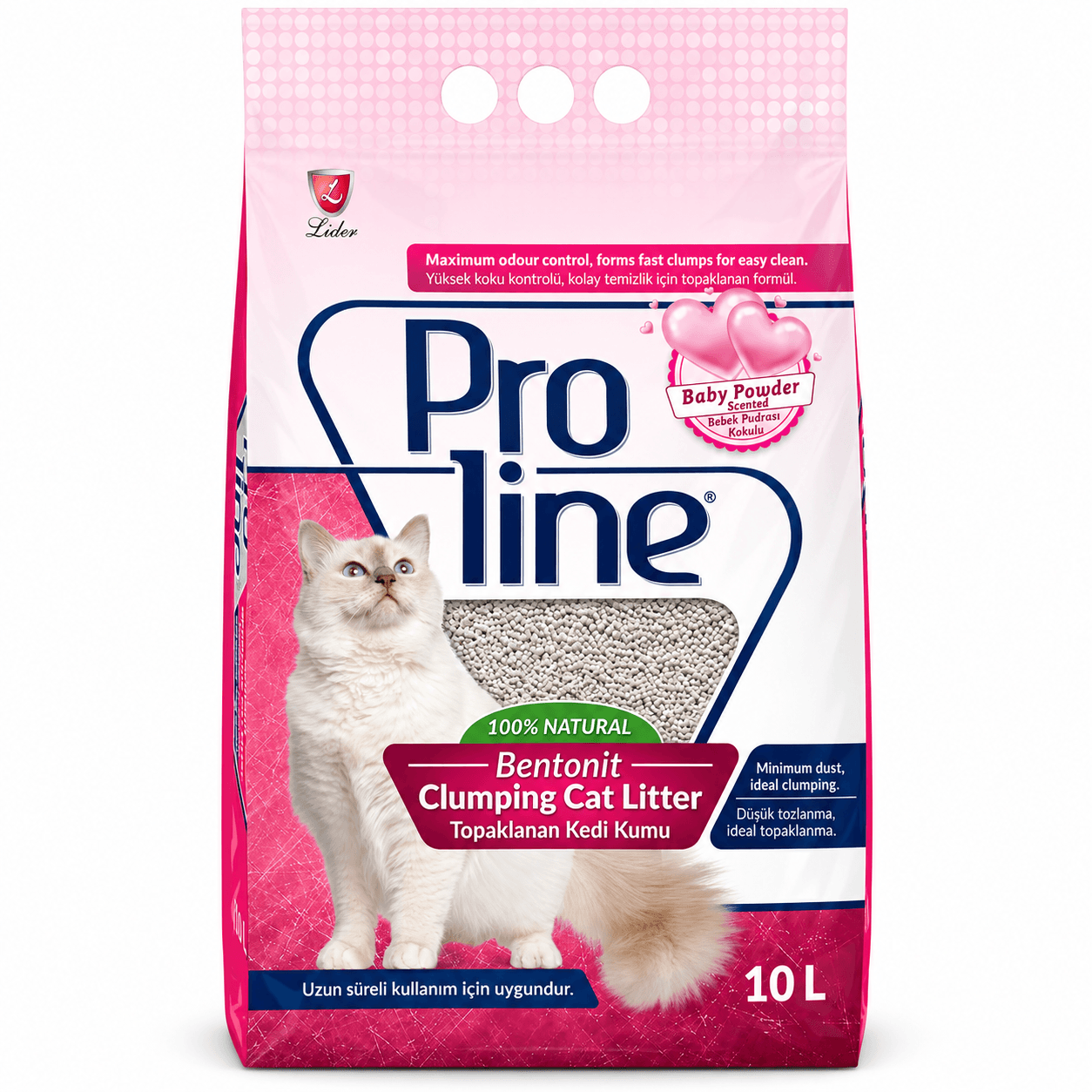 Proline Baby Powder Scented Bentonite Clumping Cat Litter – 10 L