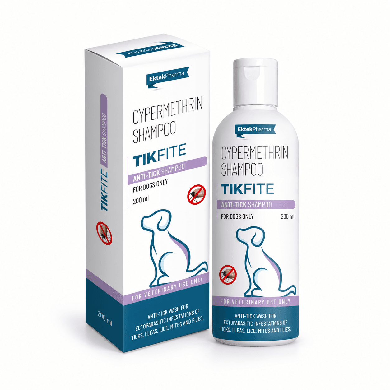 Ektek Pharma TikFite Cypermethrin 1% Anti-Tick Shampoo for Dogs – 200ml