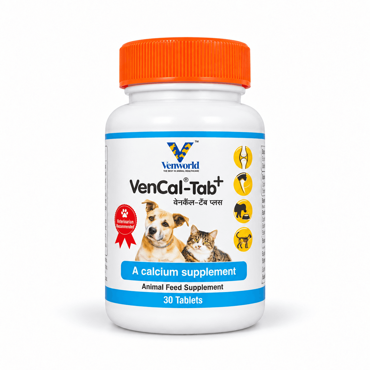 Venworld VenCal-Tab+ Calcium Supplement for Dogs & Cats – 30 Tablets