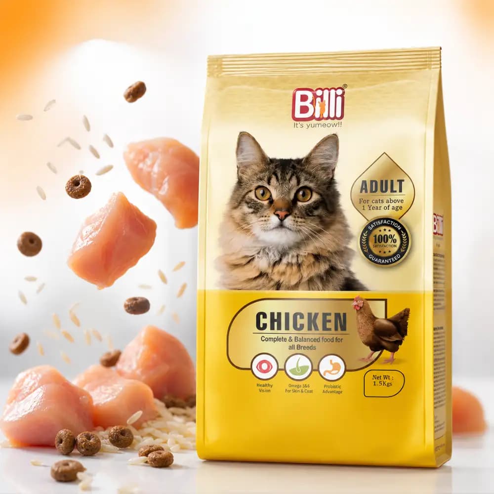 Billi Adult Cat Food Nepal 500g 1.5Kg 3Kg Chicken | Complete Cat Food Kathmandu